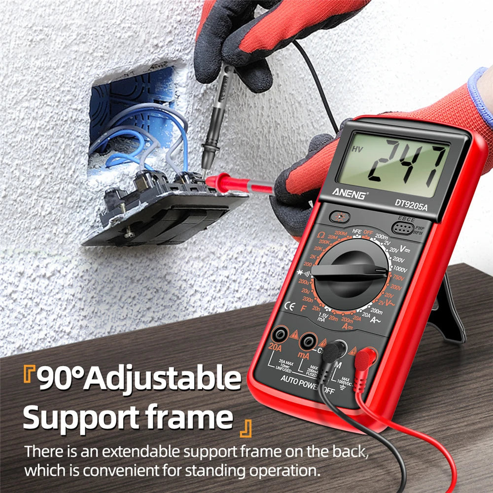 ANENG DT9205A Digital Professional Multimeter AC/DC Voltage Current Tester Capacitance NCV Resistance Ohm Electrical Test Meter by MVEnergo