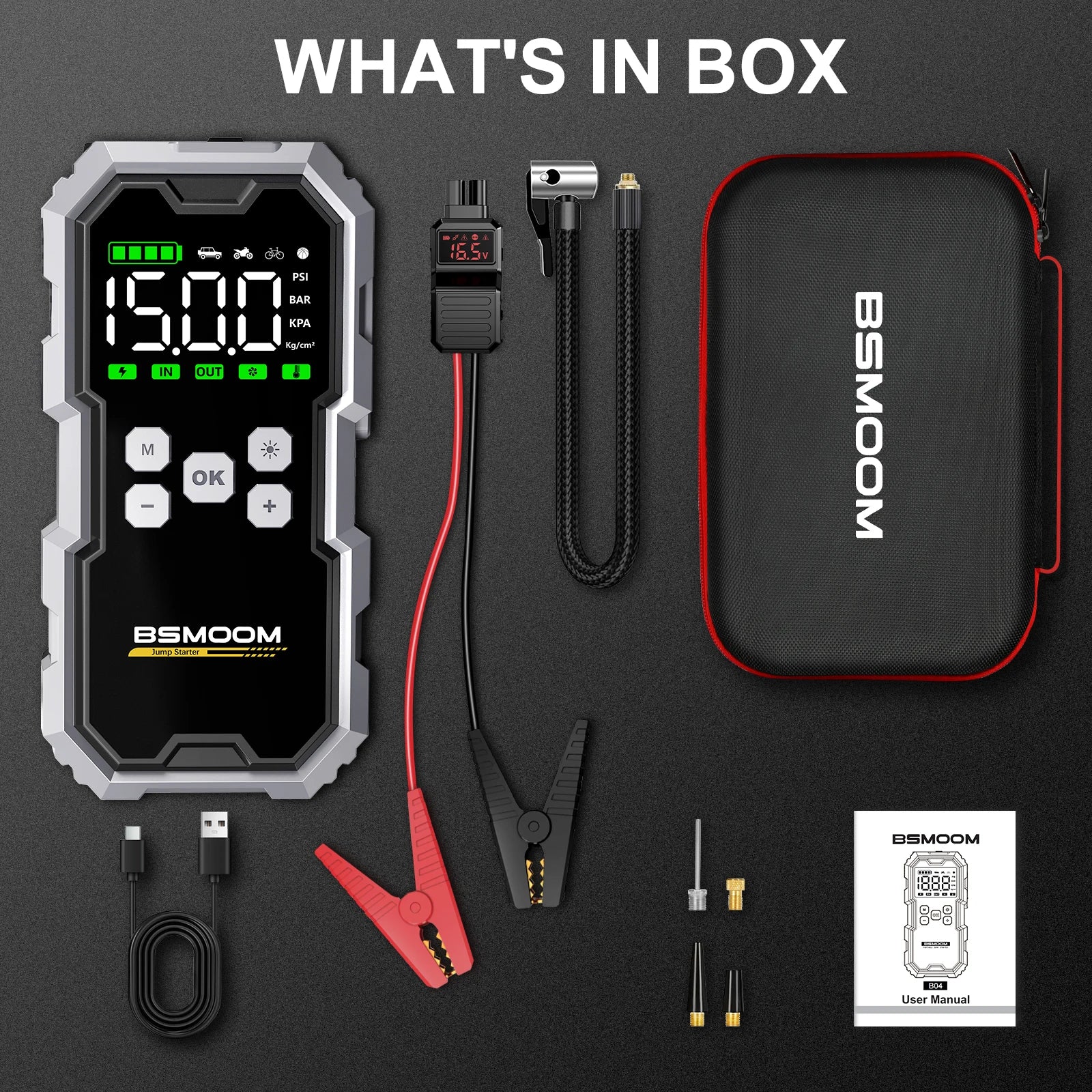 150PSI Air Pump Car Battery Emergency Boosters 7000A Car Jump Starter Power Bank Portable Starting Device Car Starter New