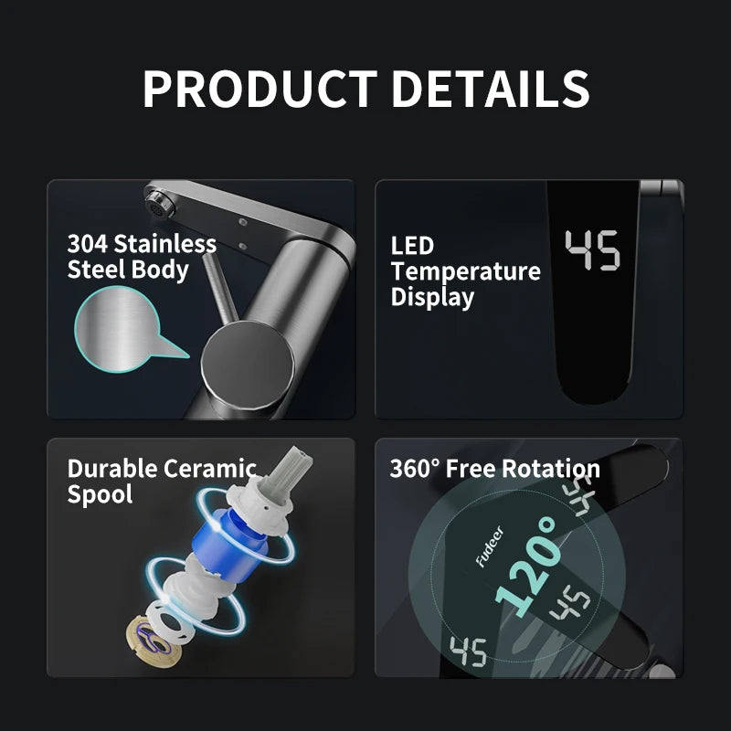 Fudeer 3400W 220V Electric Kitchen Water Heater Tap Instant Hot Stainless Steel Water Faucet Heater Cold Heating Faucet by MVEnergo