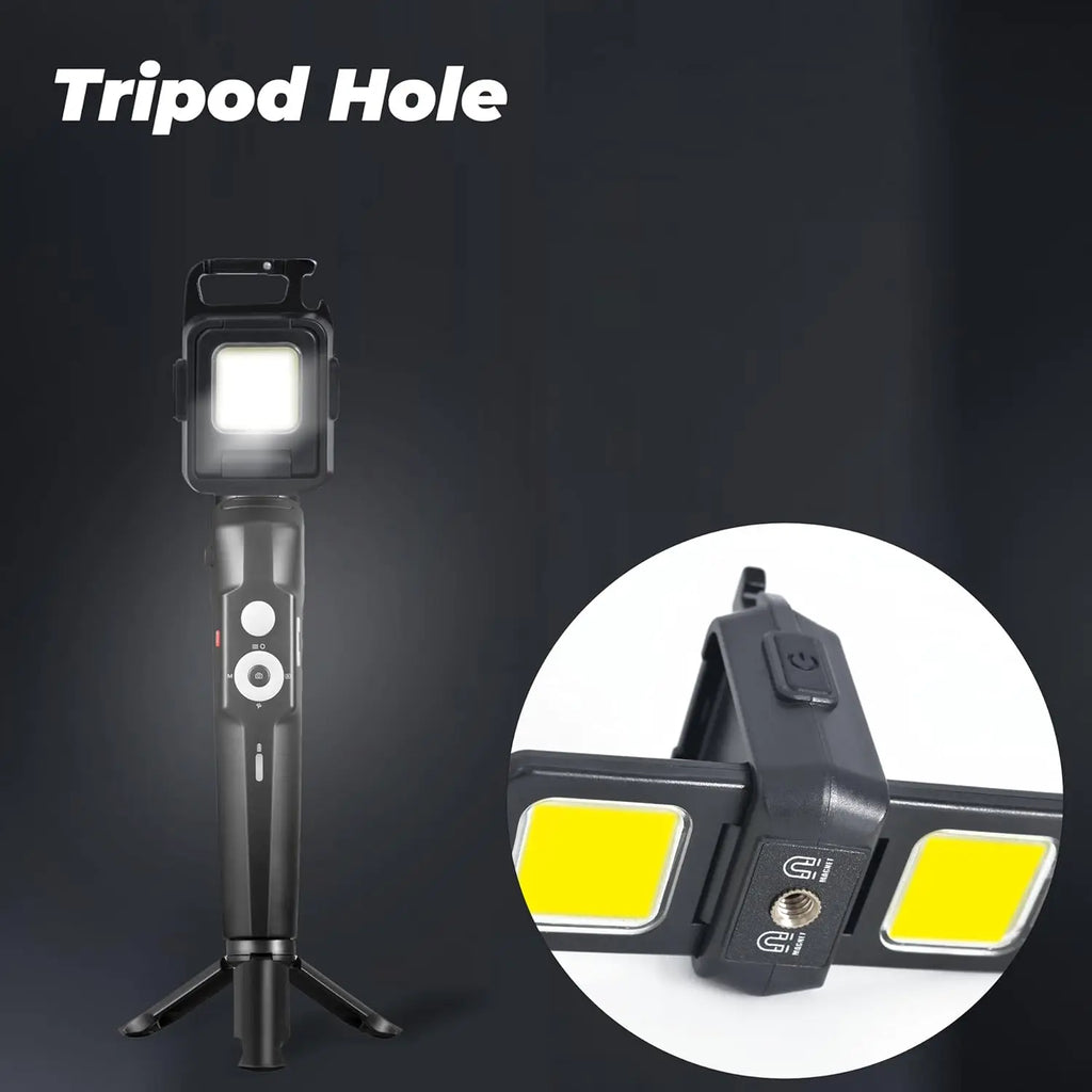 Mini Flashlight Keychain Light COB Work Light USB Rechargeable Lamp with 90° Foldable Side Lights Super Bright Portable Lanterns by MVEnergo