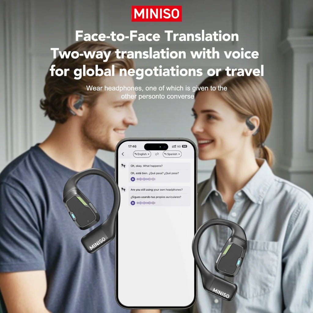 [AI Translator] MINISO M98 Wireless Headphones OWS Sports Bluetooth Earphones Gaming Headset ASMR APP Translation Earbuds IPX5 by MVEnergo