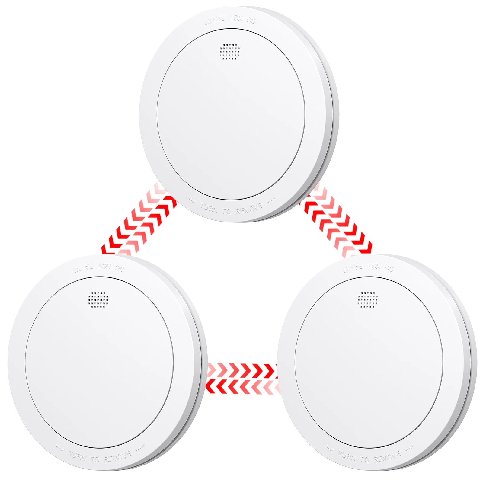 CPVAN Interlinked Smoke Detector Wireless Fire Alarm Home Security protection Smoke Alarm EN14604 10Year Battery Fire Detector