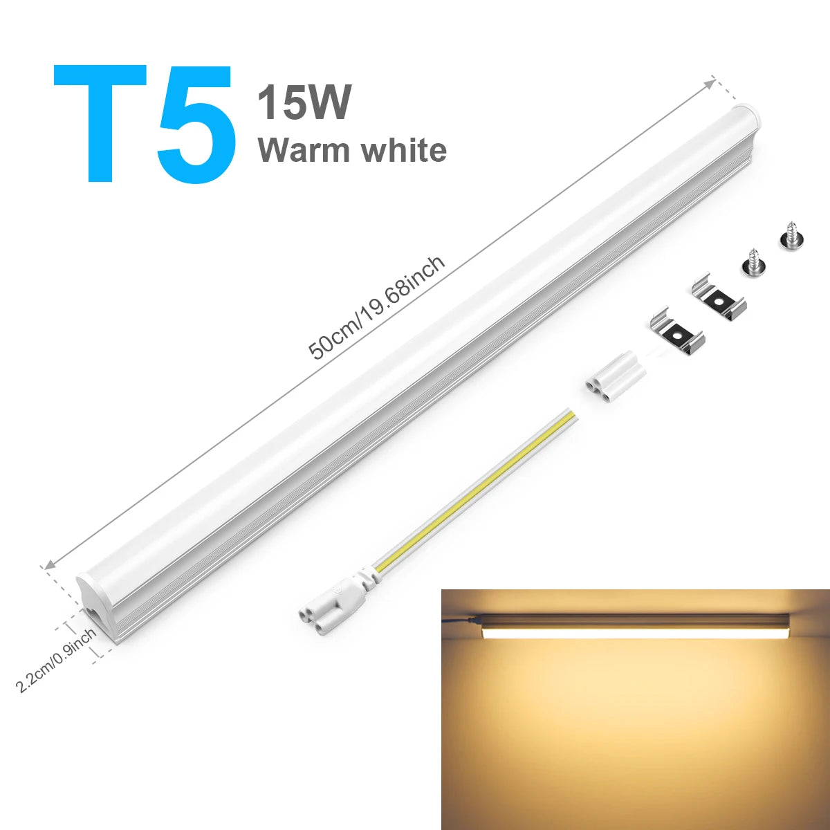 50CM T5 T8 Aluminum LED Light Tube 15W 25W LED Lamp Tube 220V For Desk Work Shop Garage Warehouse Kitchen Cabinet Lighting by MVEnergo