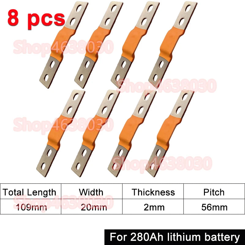 230Ah 280Ah 300Ah 12V Busbar Lifepo4 Battery Flexible Copper Connector 56mm 74mm for Lifepo4 Battery Use 1/2/3/4/8pcs