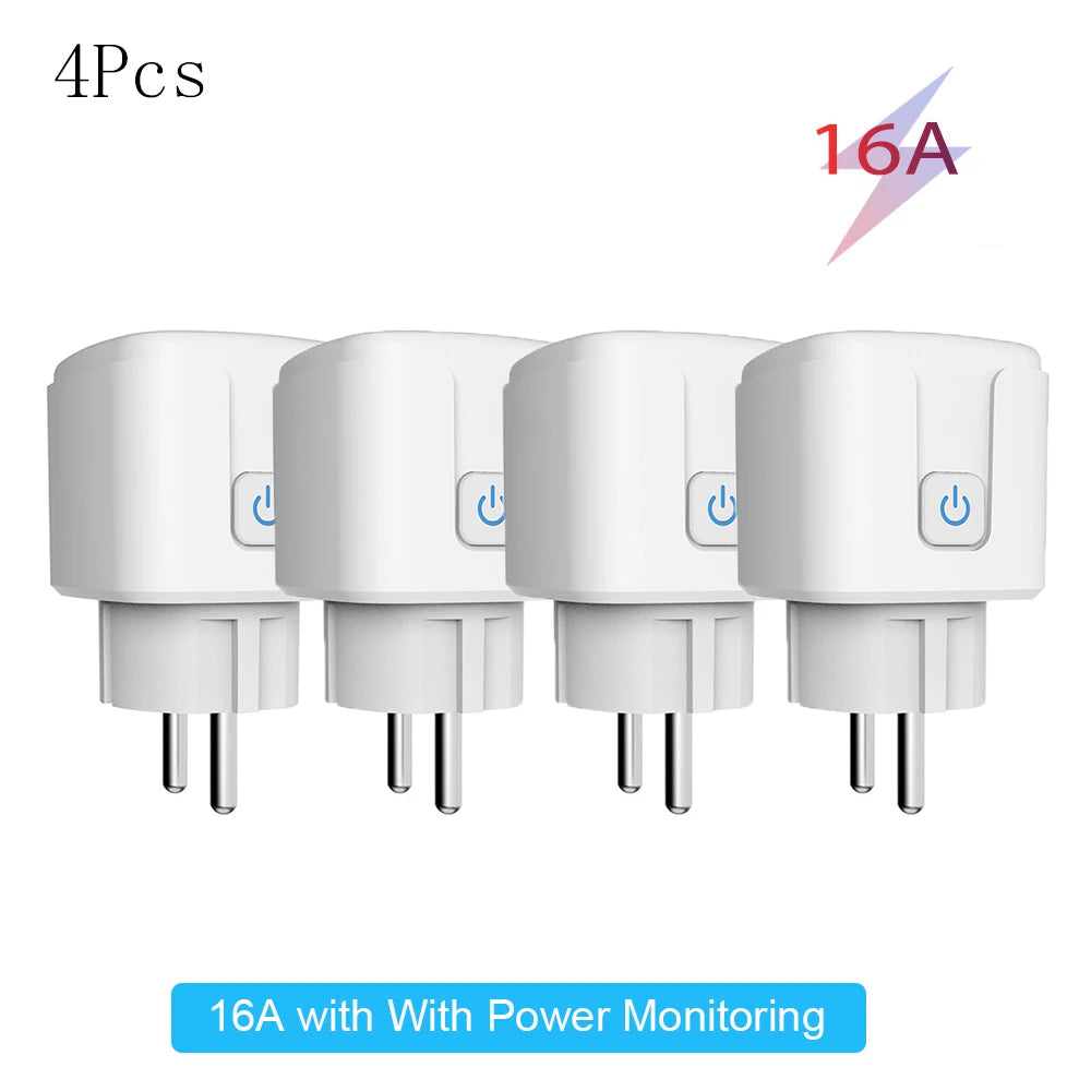 Tuya 16A,20A Smart Plug WiFi Socket EU Power Monitoring Timing Function Works with Alexa, Google Home, Alice, Smart Life Home by MVEnergo