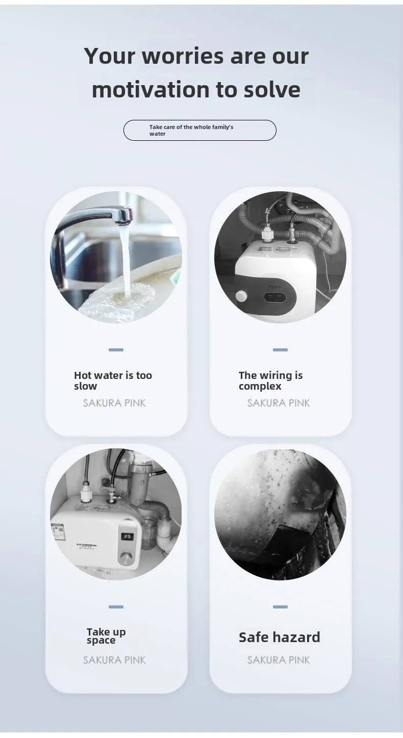 3000W Instant Hot Water Heater Faucet Electric Tankless for Kitchen Fast Heating Tap with Temperature Display by MVEnergo