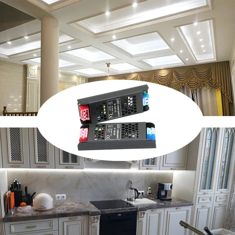 Constant Voltage Power Supply 48W 60W 100W 150W 200W 300W 400W Thin Driver For LED Strips DC 12V / 24V Lighting Transformers