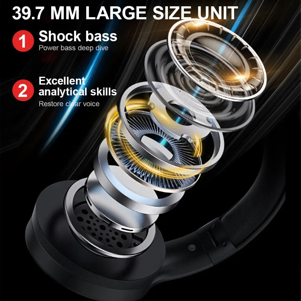 Siindoo JH919 Wireless Bluetooth Headphones Foldable Stereo Earphones Super Bass Noise Reduction Mic For Laptop PC TV by MVEnergo