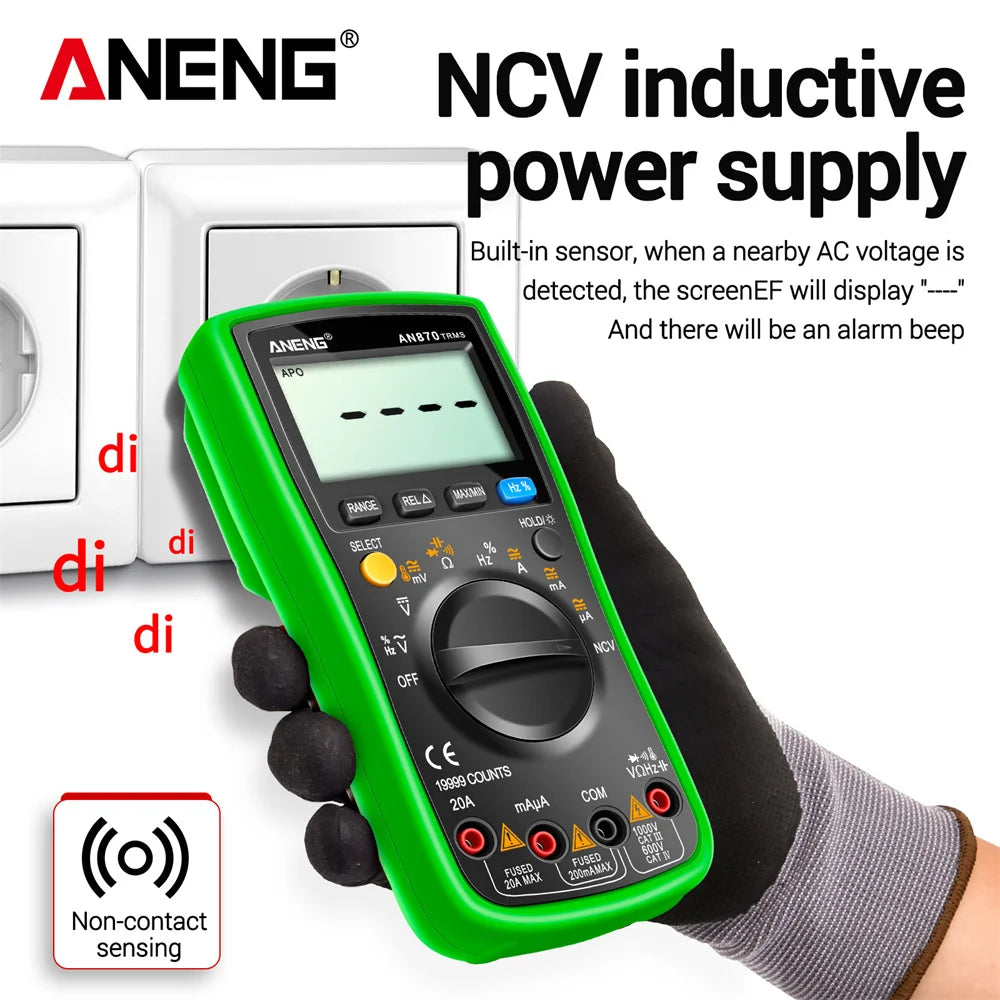 ANENG AN870 Digital Multimeter 19999 Counts True Rms Multimeters AC/DC Current Meter Voltimetro Profesional Voltage Tester f by MVEnergo