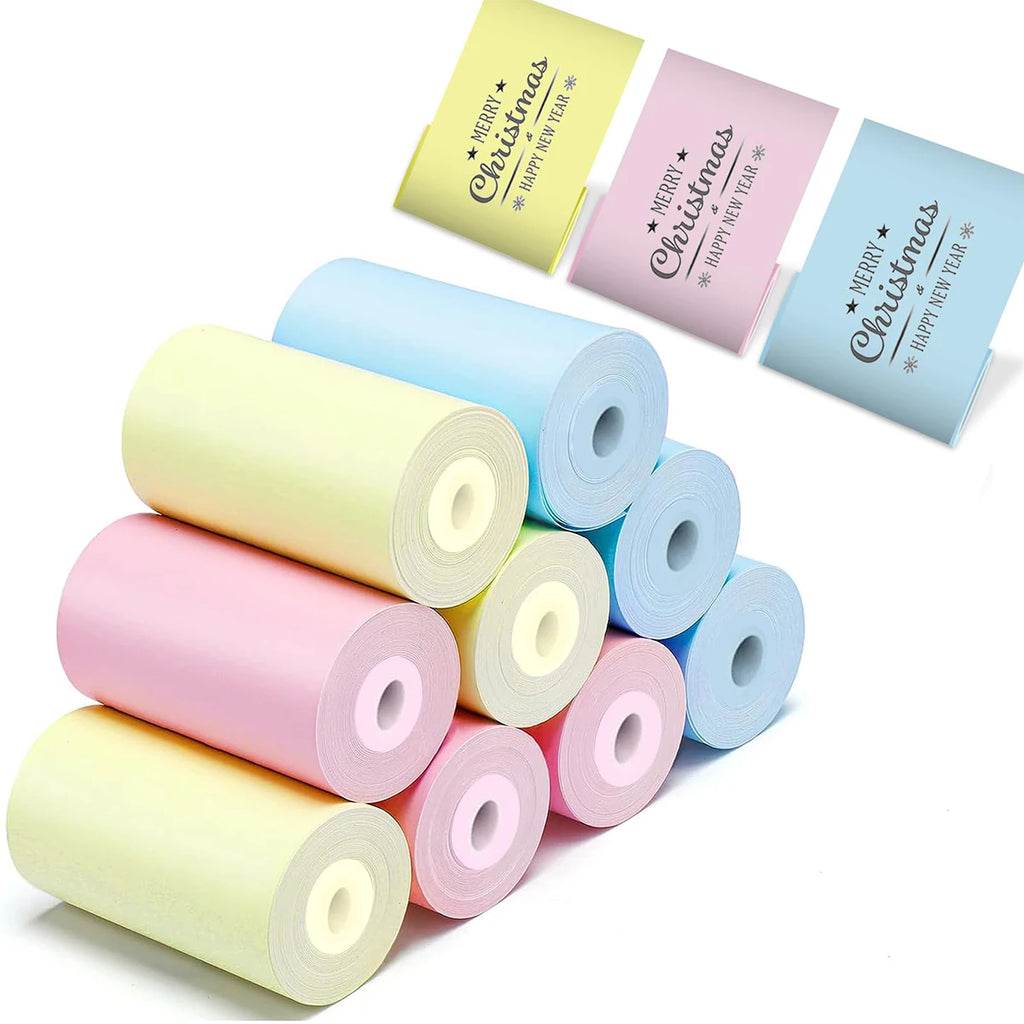 16Rolls Thermal Printer Papers 57x25mm Self-adhesive Thermal Papers HD Color Label Printers for Inkless Mini Portable Printer