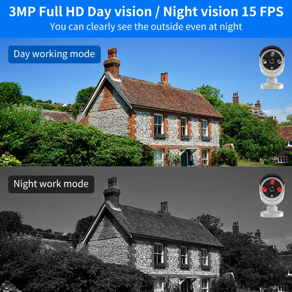 Hiseeu 3/5MP WiFi CCTV Camera Security System IR Night Vision Bullet Camera Set 10CH NVR Wireless CCTV Surveillance System by MVEnergo