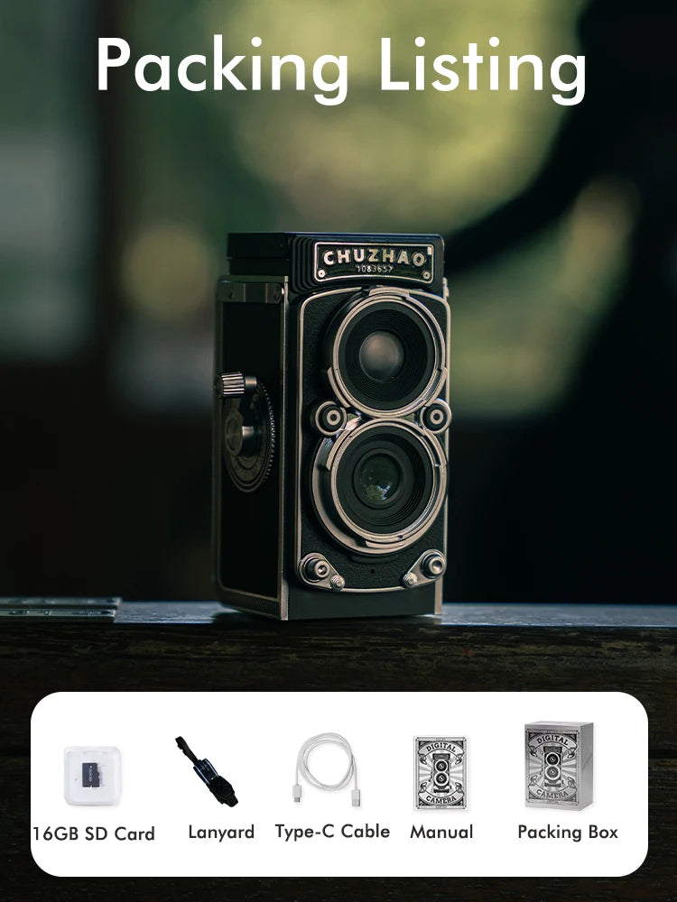 CHUZHAO Vintage Mini Digital Camera Autofocus 12MP, 1080P FHD Video Vlogging Portable Camera for Christmas Birthday Ideal Gift by MVEnergo