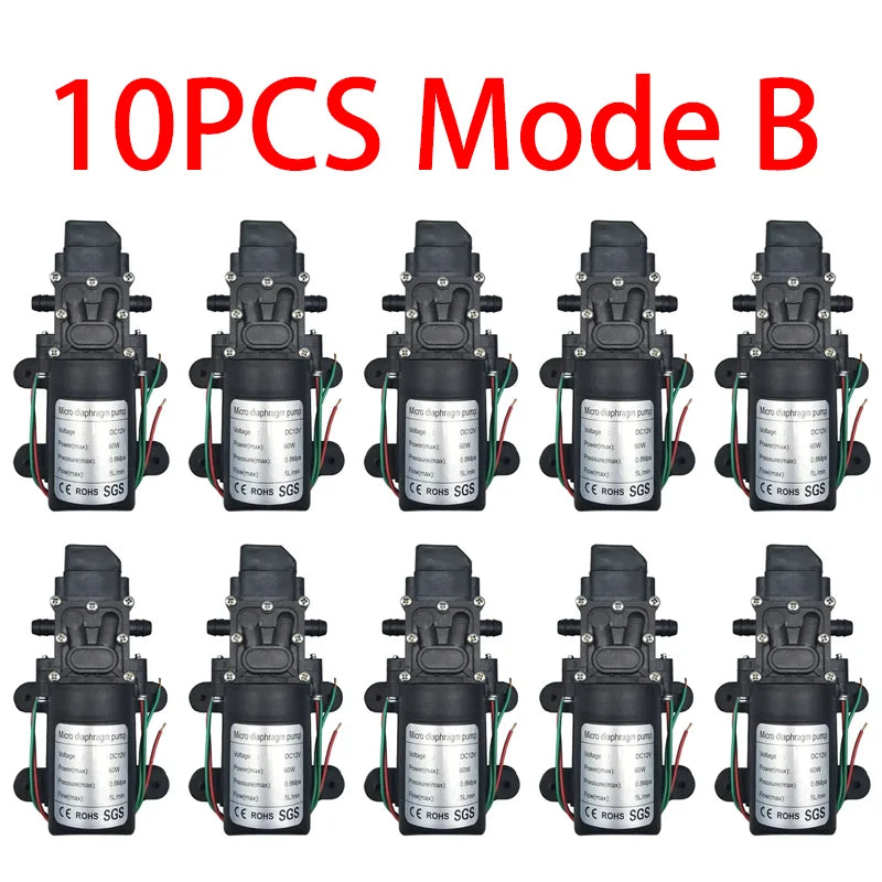 Dc 12V 120PSI 60W 5L/Min High Pressure Diaphragm Pump Mini Electric Self-priming Pump Water Washing Machine Pesticide Spraying by MVEnergo