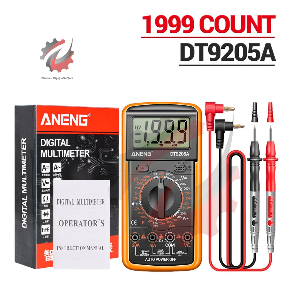 ANENG DT9205A Digital Professional Multimeter AC/DC Voltage Current Tester Capacitance NCV Resistance Ohm Electrical Test Meter by MVEnergo