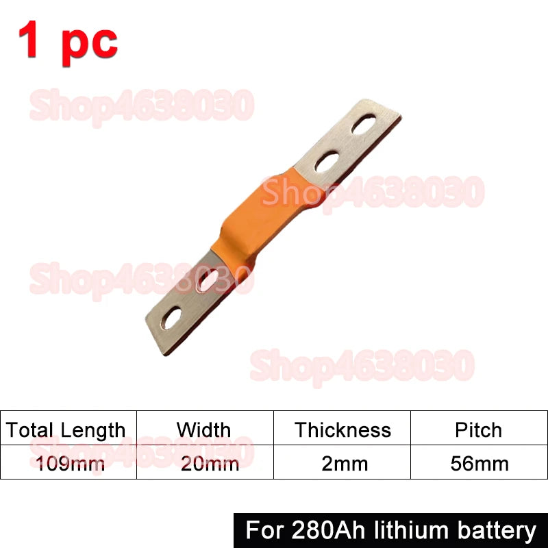 230Ah 280Ah 300Ah 12V Busbar Lifepo4 Battery Flexible Copper Connector 56mm 74mm for Lifepo4 Battery Use 1/2/3/4/8pcs