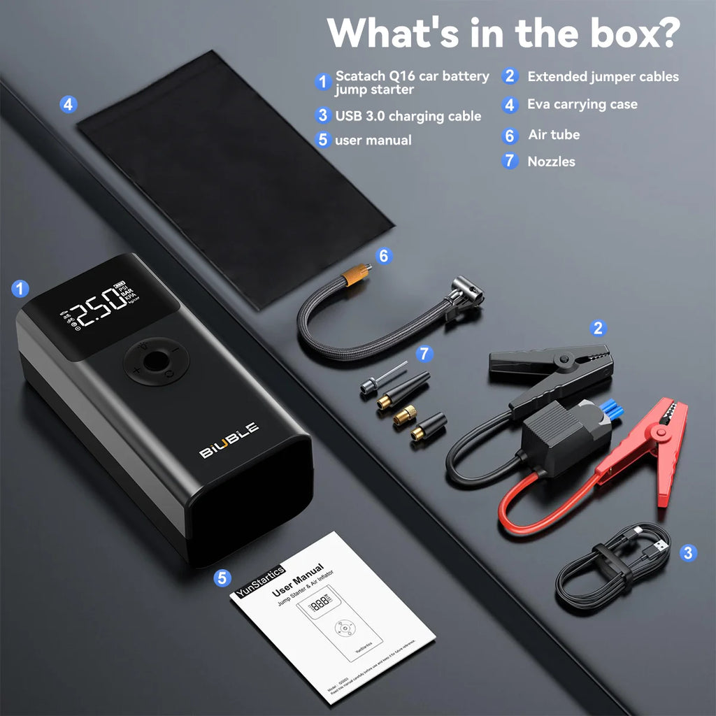 150PSI Air Pump Car Battery Emergency Boosters 7000A Car Jump Starter Power Bank Portable Starting Device Car Starter New