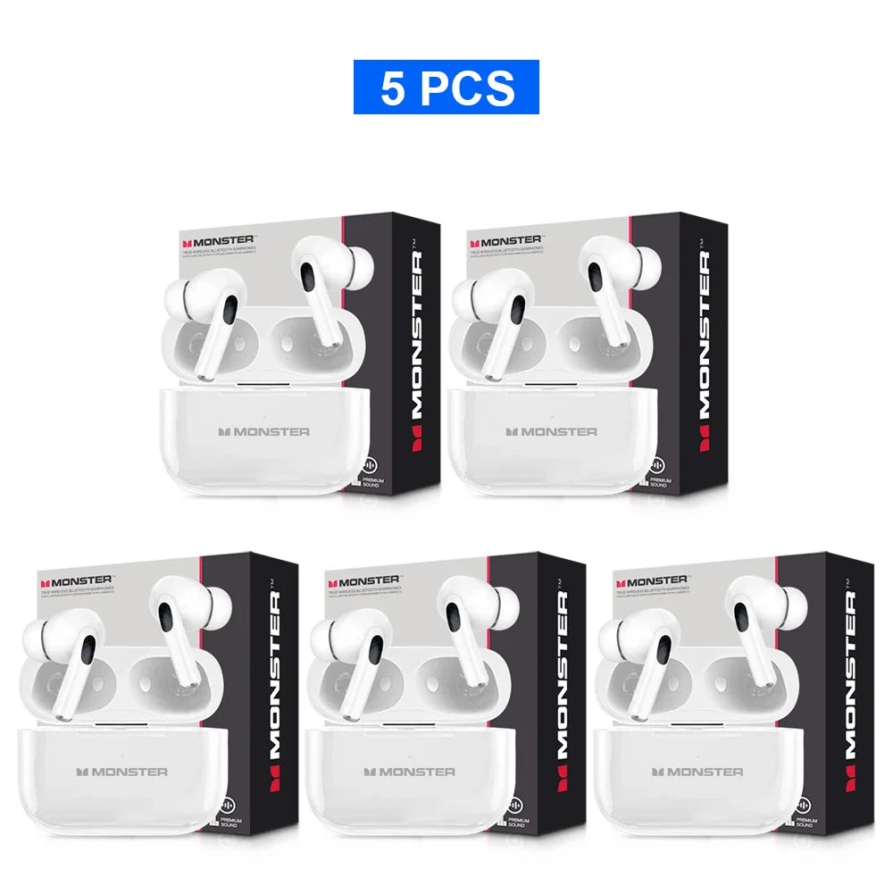 MONSTER Tws Wireless Bluetooth Earphones HD Stereo Sound Earbuds Headphones Charging Box LCD Touch Display Sports In-Ear Headset by MVEnergo