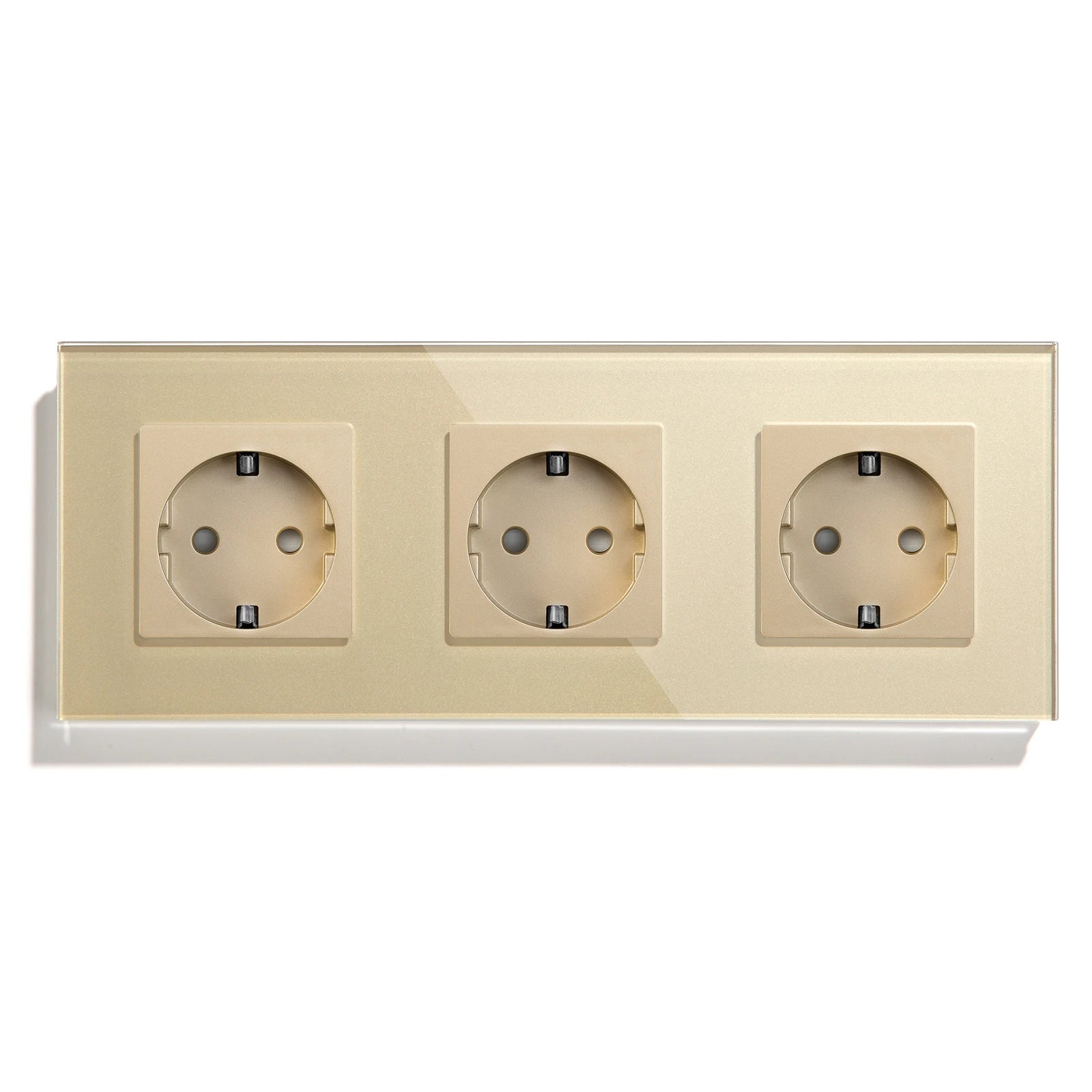 Bseed EU Russia Socket 16A Electric Wall Socket Tempered Glass Crystal Panel 2 Colors Electrical Outlet Home Improvement by MVEnergo