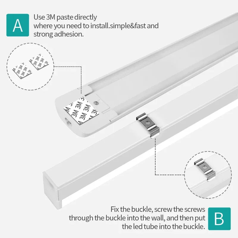 Moisture-Proof Led Tube Light 50/30cm Kitchen Lights 20W 10W 6W Cabinet Lighting Kitchen Bathroom Bedroom Tube Fixture 220V 110V by MVEnergo