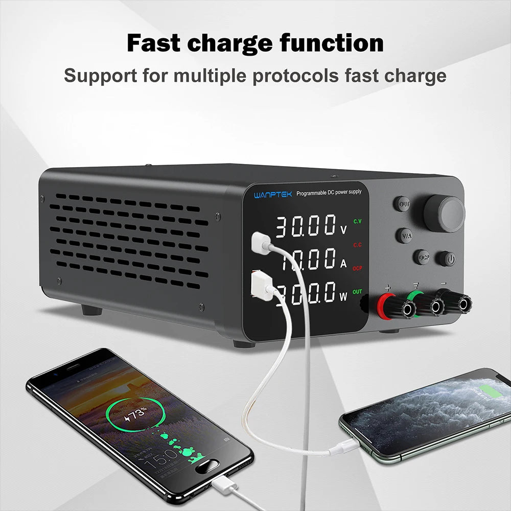 Wanptek Adjustable DC power supply 30V 10A 60V 5A Lab Bench Power Source Stabilized Power Supply Voltage Regulator Switch 120V3A by MVEnergo