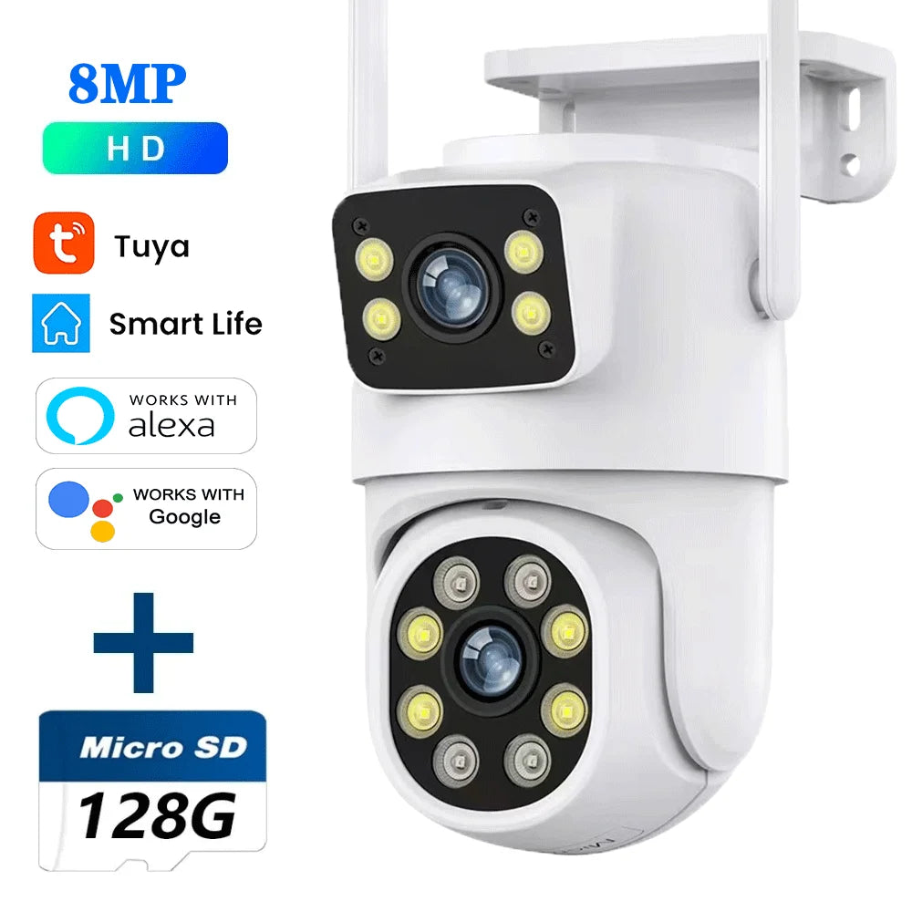 10MP Dual Lens Tuya Wifi Camera PTZ Outdoor 4K Wireless Dual Screen Security Camera Auto Tracking Monitoring Video Surveillance by MVEnergo