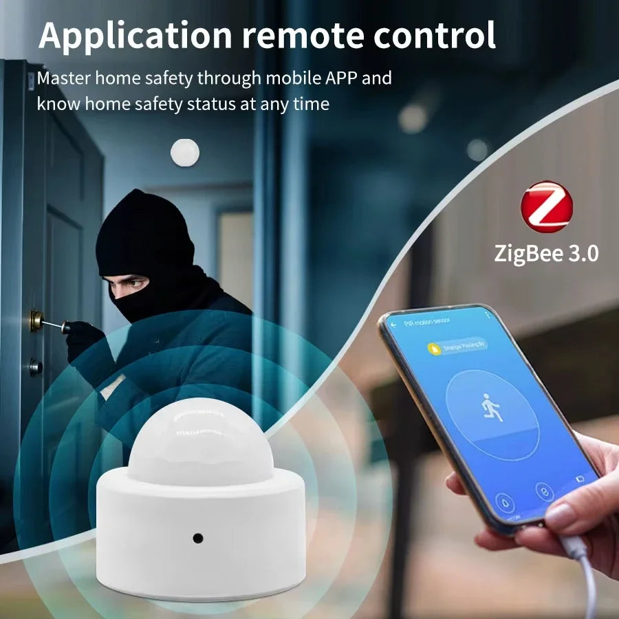 Tuya Zigbee PIR Motion Sensor Infrared Detector Mini Smart Human Body Sensor Remote Control Alarm Work with Alexa Smart Life App by MVEnergo