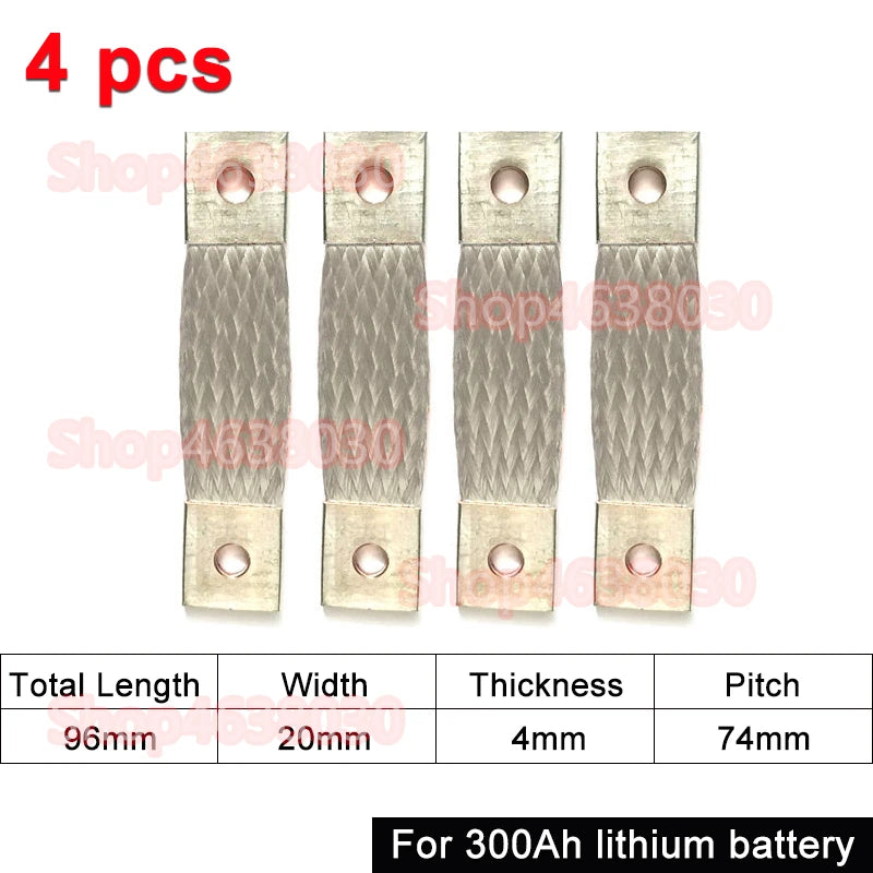 230Ah 280Ah 300Ah 12V Busbar Lifepo4 Battery Flexible Copper Connector 56mm 74mm for Lifepo4 Battery Use 1/2/3/4/8pcs