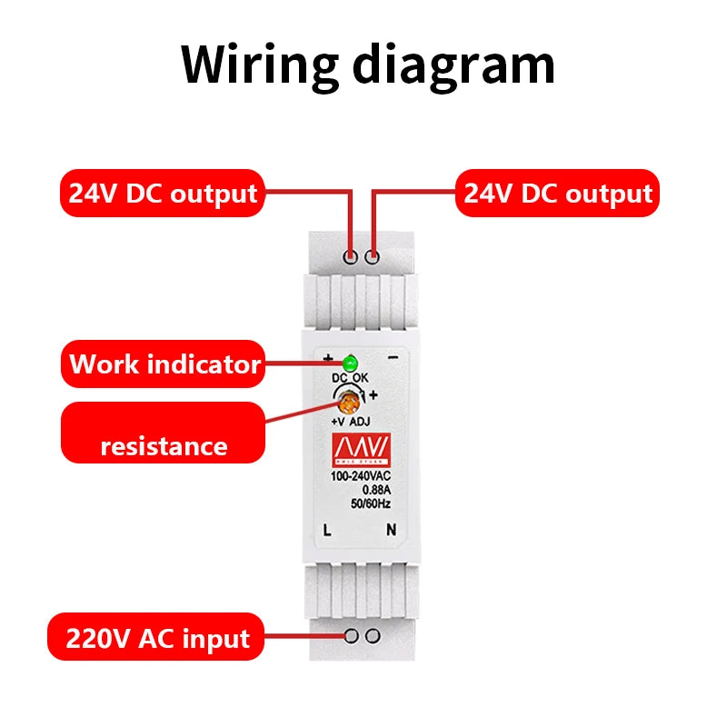 IN Rail Switching Power Supply Light Transformer AC 110V 220V To DC 5V 12V 24V Power Supply Source Adapter For Led Strip CCTV by MVEnergo