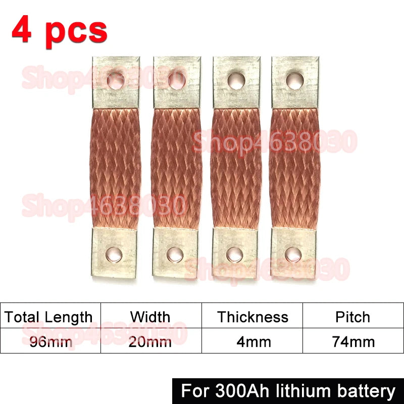 230Ah 280Ah 300Ah 12V Busbar Lifepo4 Battery Flexible Copper Connector 56mm 74mm for Lifepo4 Battery Use 1/2/3/4/8pcs