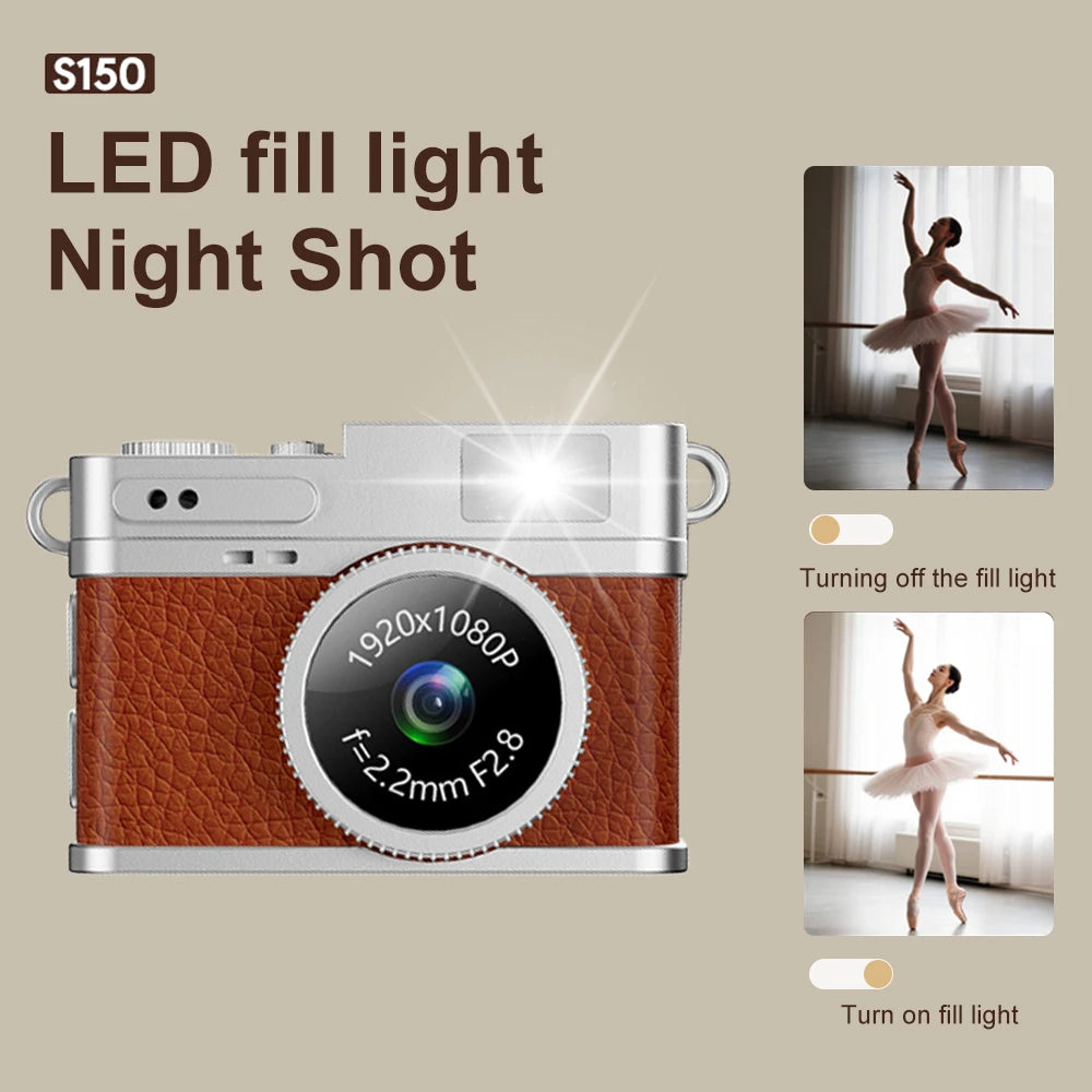 Digital Camera 1080P Retro CCD Mini Cam with Screen Indoor Outdoor Sports Portable Vintage Very Small Camcorder Video Recorder by MVEnergo