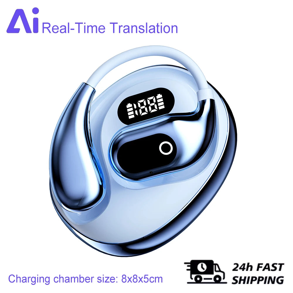 Ai Two-Way Real time Translators Earphone 144 Languages Wireless Bluetooth Smart Voice Translator Headphones For Travel Business by MVEnergo
