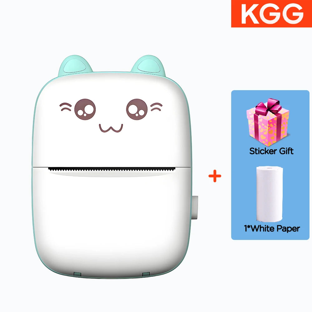 Mini Printer Portable Wireless Bluetooth Sticker Label Photo Memo Thermal Print Study Learn Printer Children Boys Girls Gifts