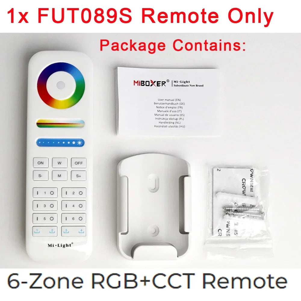 MiBoxer 2.4G Wireless RGBCCT LED Panel Remote FUT100 FUT092 FUT092B FUT088 FUT089 FUT089B FUT089S B3 T3 B4 T4 B0 B8 S2W+ C5 Y3