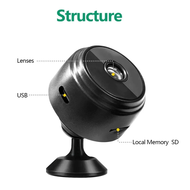 A9 Wifi Mini Camera 1080P Security MonitoringWireless Remote Night Vision Video SurveillanceSmart Home Mini DV Cam HD Camera by MVEnergo