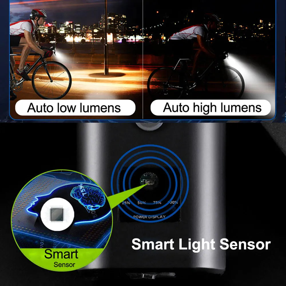 NEWBOLER Smart Bicycle Light Front 10000mAh Bike Light 6000Lumen Waterproof USB Charging MTB Road Cycling Lamp Bike Accessories by MVEnergo