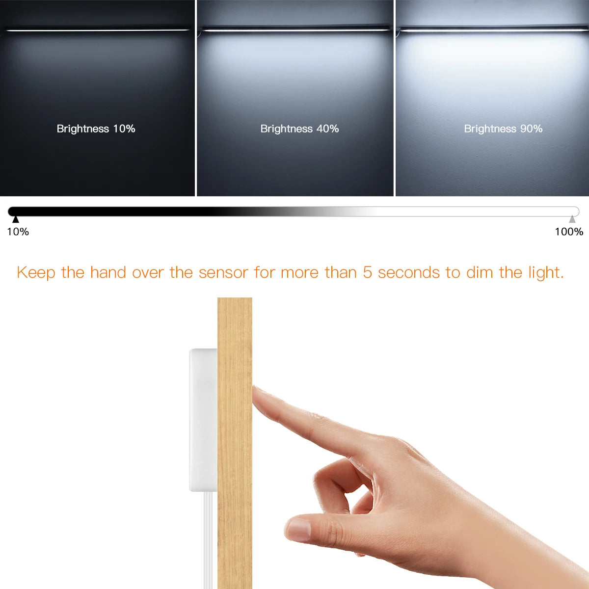 Motion Touch Sensor LED Lights Wireless Light Penetrable Wood Aluminum Bar Light Cabinet Wardrobe Lamp Backlight For Kitchen by MVEnergo