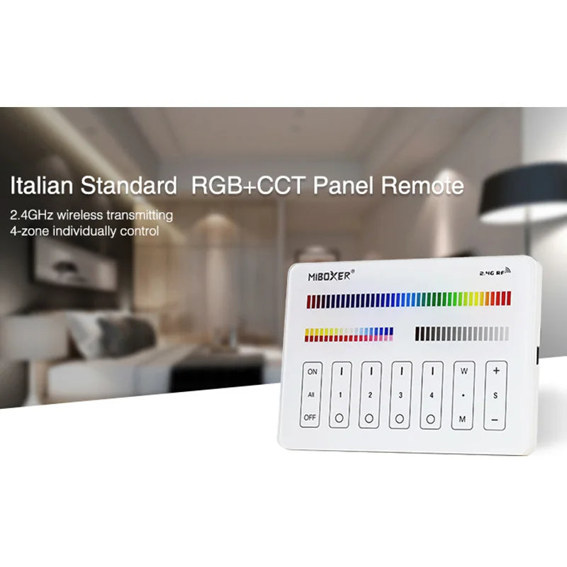 MiBoxer B0 B1 B2 B3 B4 B5 B8 T1 T2 T3 T4 P0 P1 P2 P3 P4 Brightness/CCT/RGB/RGBW/RGBCCT 2.4G Smart Panel Remote Controller Dimmer
