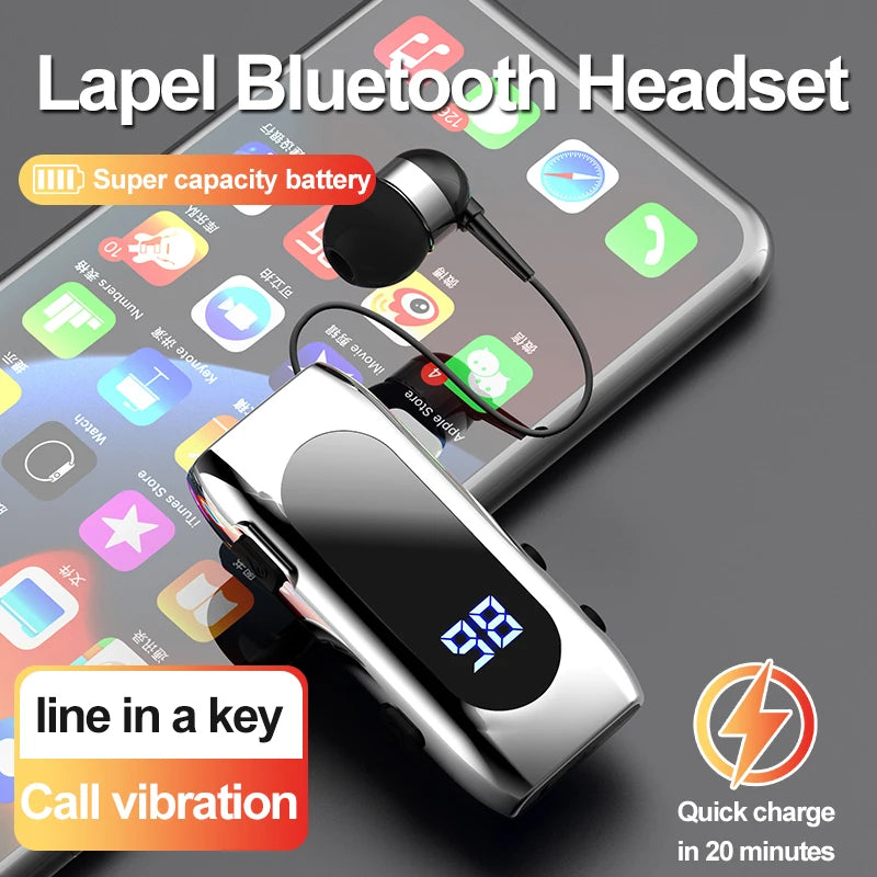 K65 K55 Lavalier Business Bluetooth 5.2 Headphone Talk/Music Time 20 Hours,LED Digital Display,Noice Cancelling Wireless Headset by MVEnergo