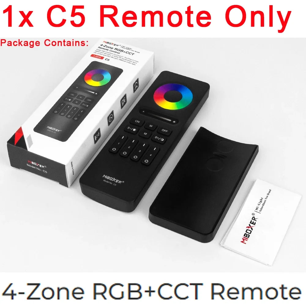 MiBoxer 2.4G Wireless Remote RGBCCT Controller FUT088 FUT089 FUT089B FUT089S FUT100 FUT092 FUT092B B3 T3 B4 T4 B0 B8 S2W+ C5 Y3