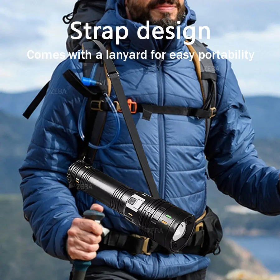 1000000LM High Power LED Flashlight Most Bright Tactical Flashlight Rechargeable Torch Powerful Long Shot 4000m Lamp for Hunting by MVEnergo