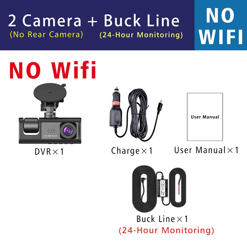 3 Camera WIFI Dash Cam Cabin Car Dvr 1080P Interior Vehicle Three Way Channel Dvrs Recorder Video Registrator Dashcam Camcorder by MVEnergo