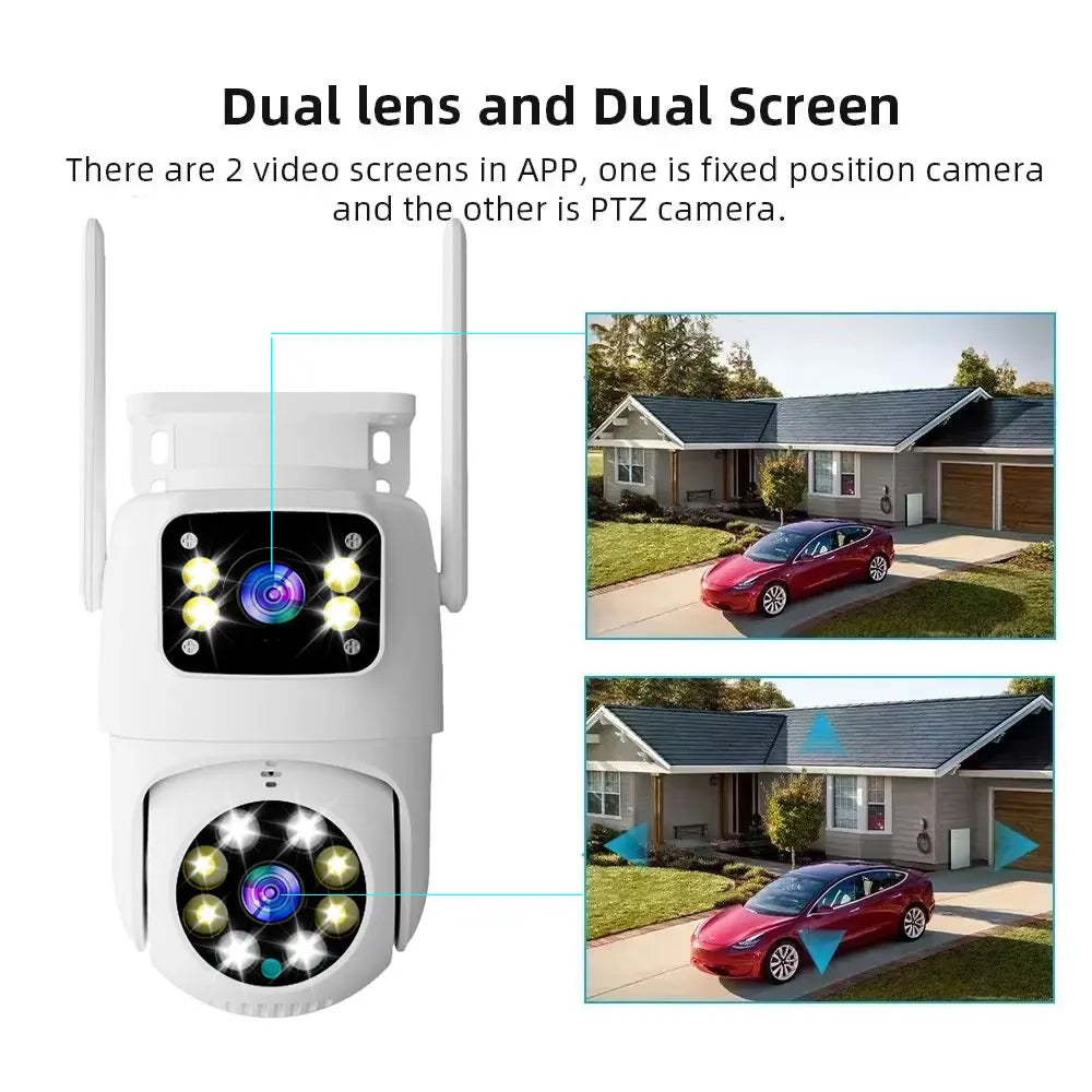 10MP Dual Lens Tuya Wifi Camera PTZ Outdoor 4K Wireless Dual Screen Security Camera Auto Tracking Monitoring Video Surveillance by MVEnergo