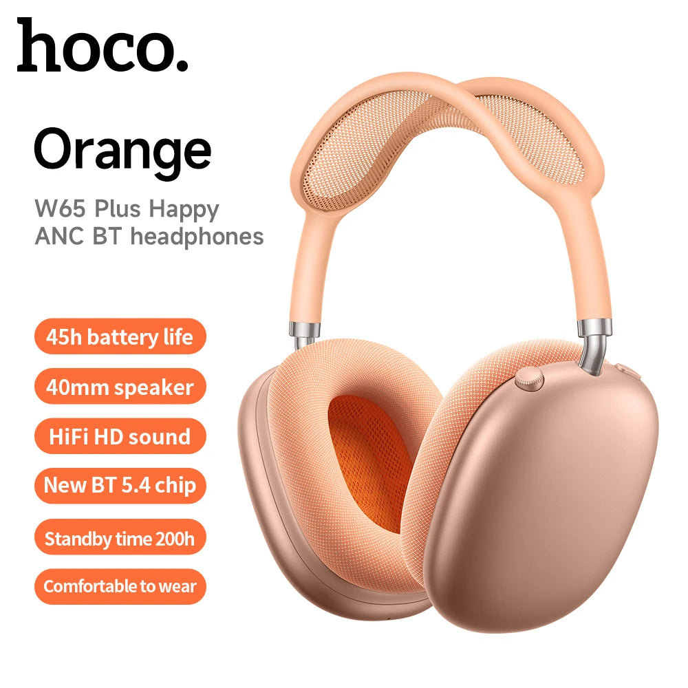 HOCO W65 Plus AirPods Max ANC Noise Reduction Bluetoothe Headphone Over Ear Big Earphones Hifi Headsets With Magnetic Earmuffs by MVEnergo