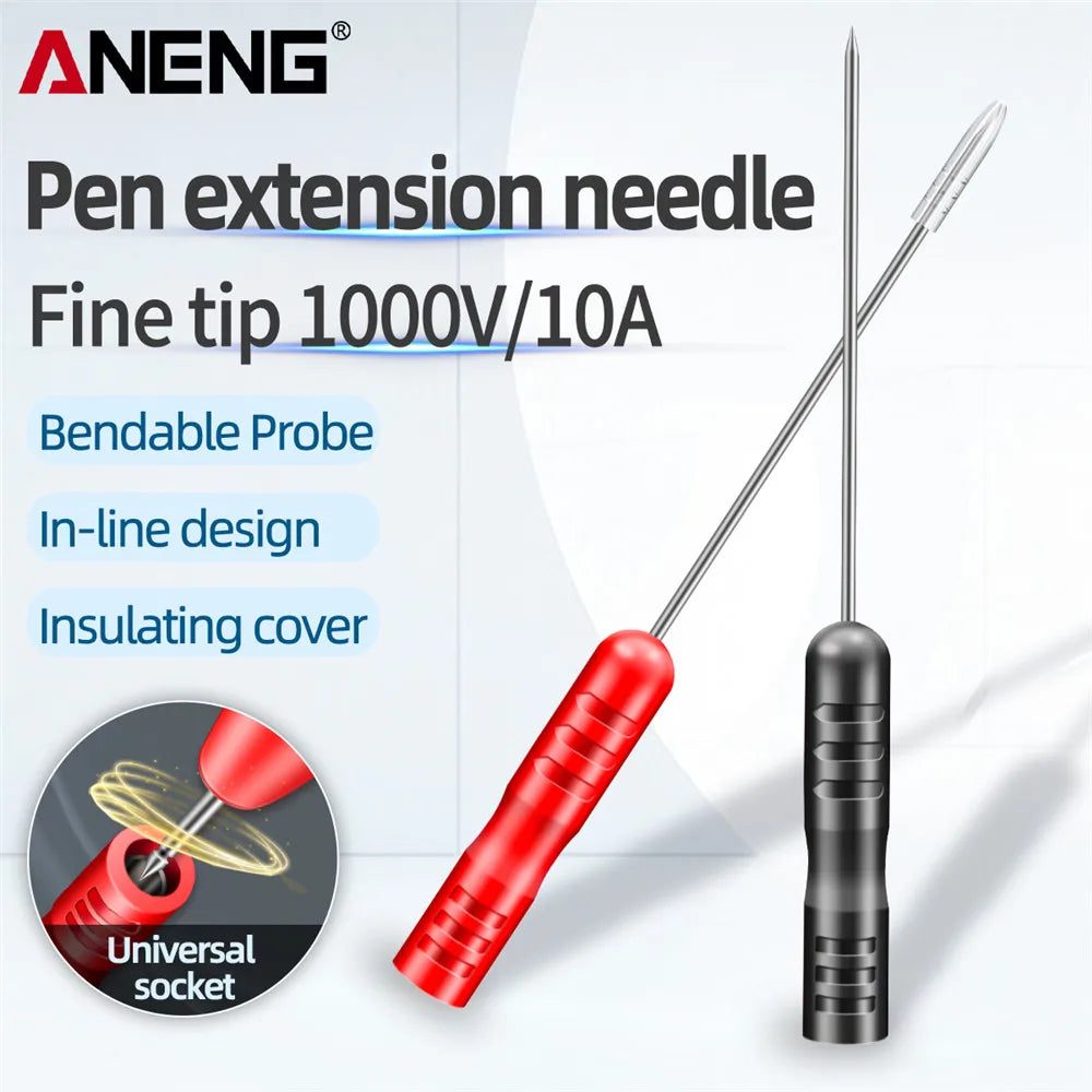 ANENG PT2003 Pen Extension Needle Tip 1 Pair Probe Tip Test Fine tip 1000V/10A Bendable Probe Detachable Accessories Tester Tool by MVEnergo