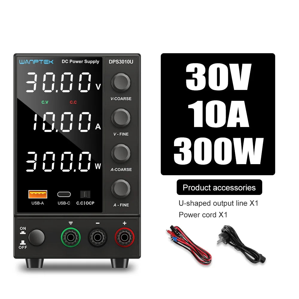 Wanptek DC Power Supply 30V 10A 5A Variable Bench Power Supply Adjustable Lab Power Supply 60V 5A 120V 3A Voltage Regulator by MVEnergo