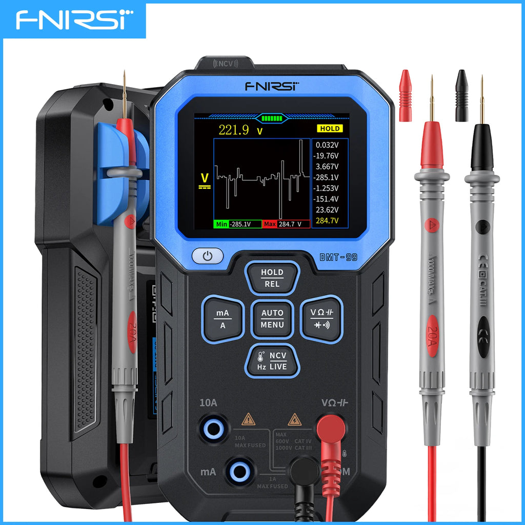 FNIRSI DMT-99 Digital Multimeter 9999 Counts Smart Professional Tester 1000V 10A True RMS Auto Range AC DC Ohm Hz Capacitance by MVEnergo