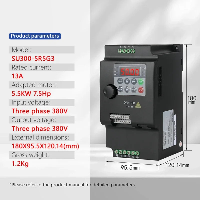 220V 380V 0.75/1.5/2.2/4/5.5KW for Variable Frequency Drive 3 Phase Speed Controller Inverter Motor VFD Inverter by MVEnergo