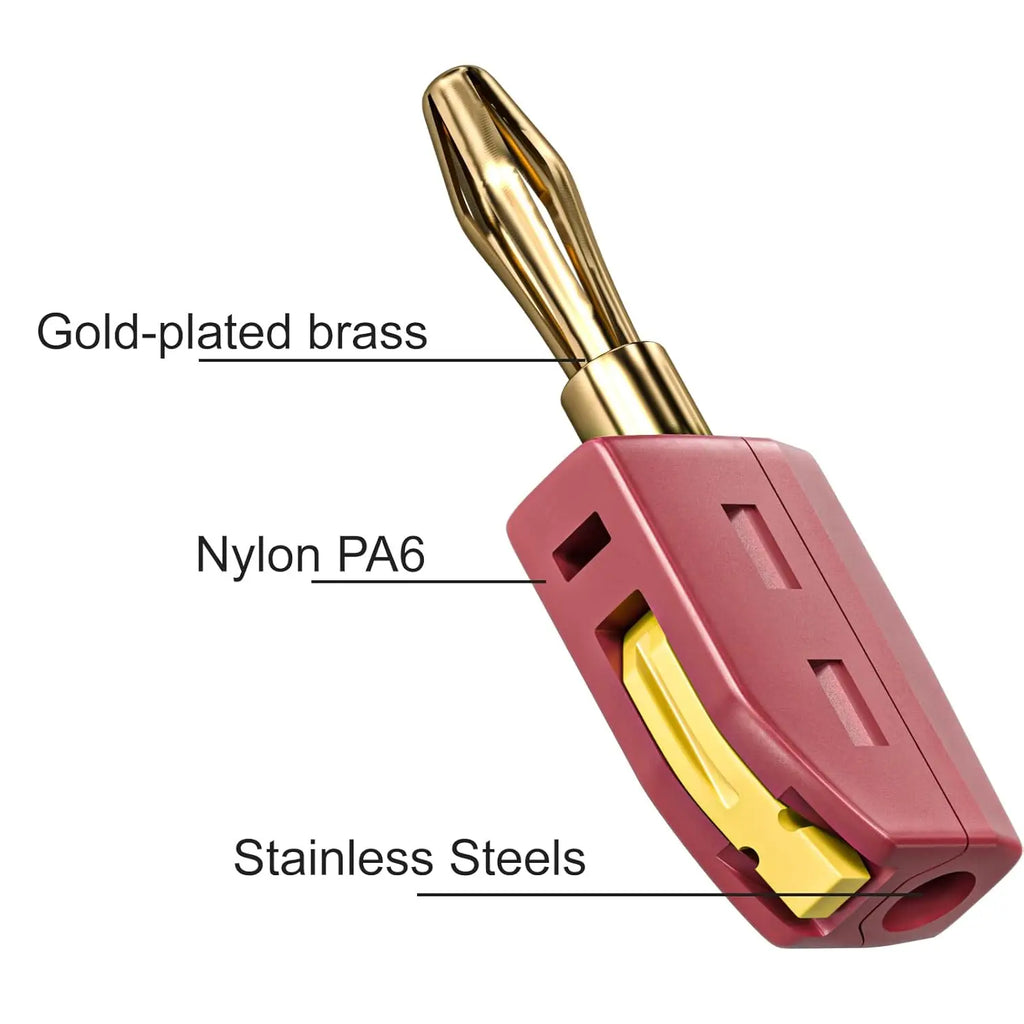 4mm Banana Plug High Current Quick Connect Gold-Plated 32A 10PCS Banana Connector by MVEnergo