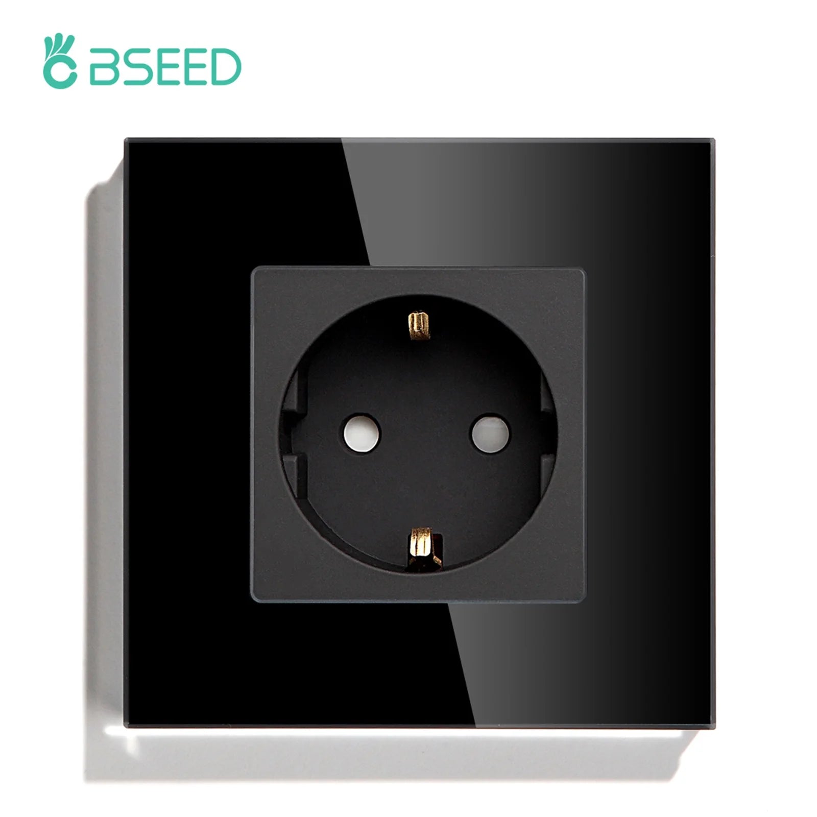 Bseed EU Russia Socket 16A Electric Wall Socket Tempered Glass Crystal Panel 2 Colors Electrical Outlet Home Improvement by MVEnergo