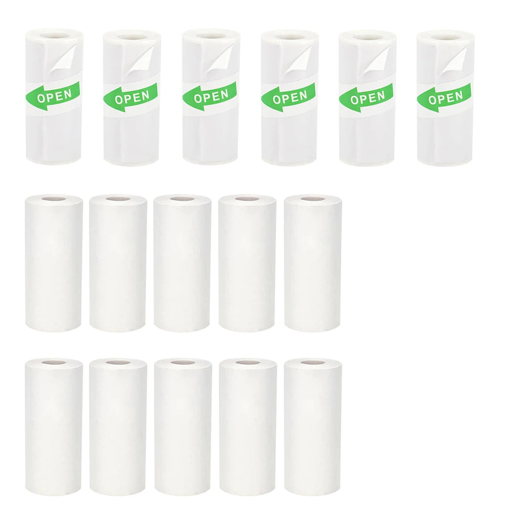16Rolls Thermal Printer Papers 57x25mm Self-adhesive Thermal Papers HD Color Label Printers for Inkless Mini Portable Printer